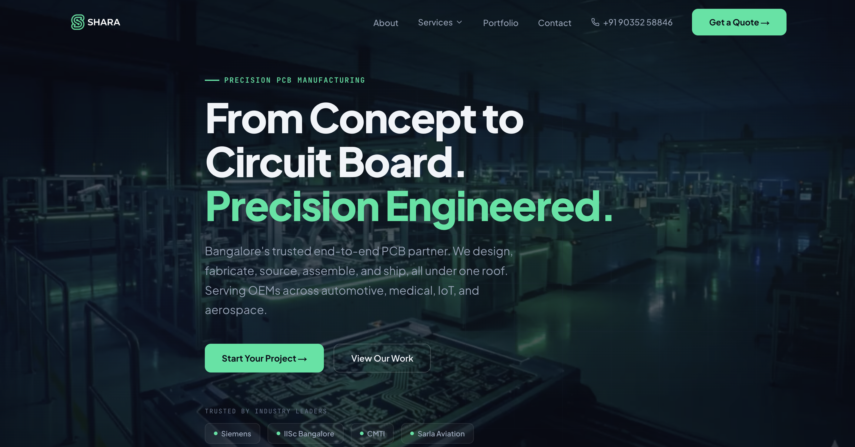 Shara Design Labs — redesigned desktop website
