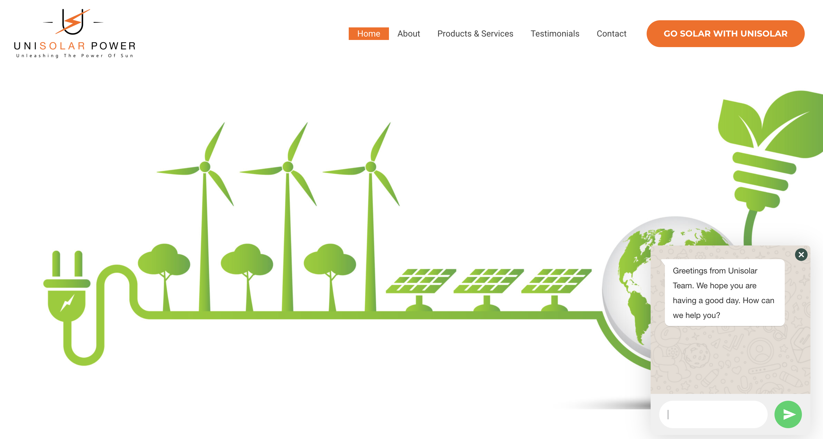 Unisolar Power — previous desktop website