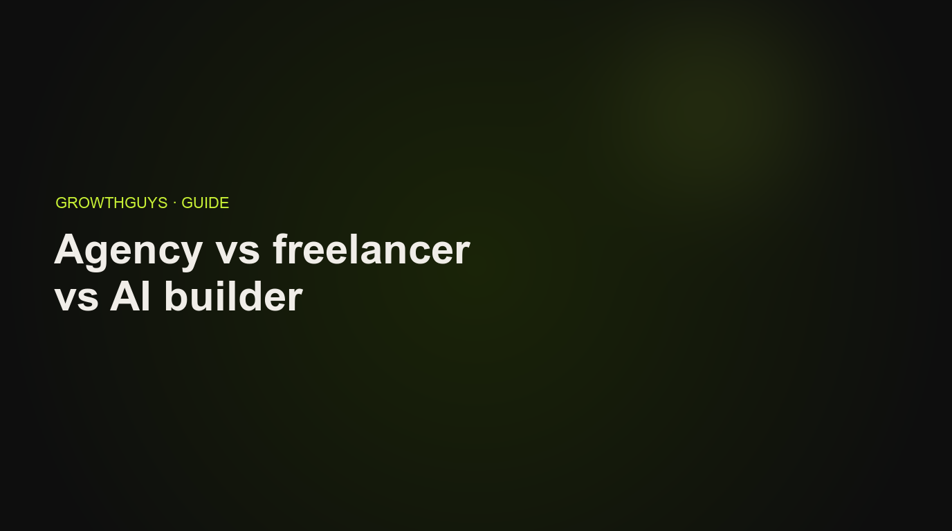 Agency vs freelancer vs AI website builder for Indian SMBs — GrowthGuys